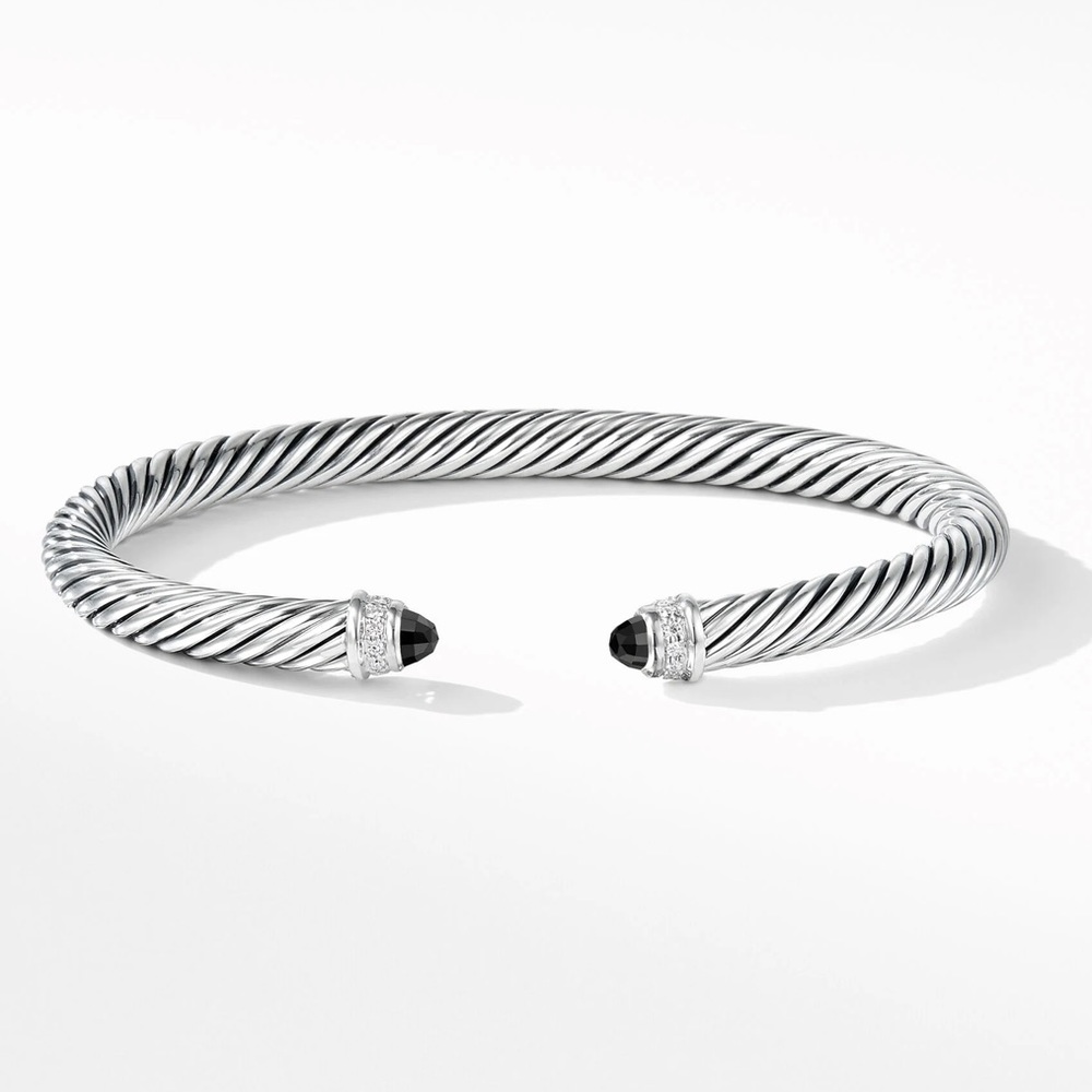 David Yurman Cable Classics Color Bracelet with Black Onyx and Pavé Diamonds